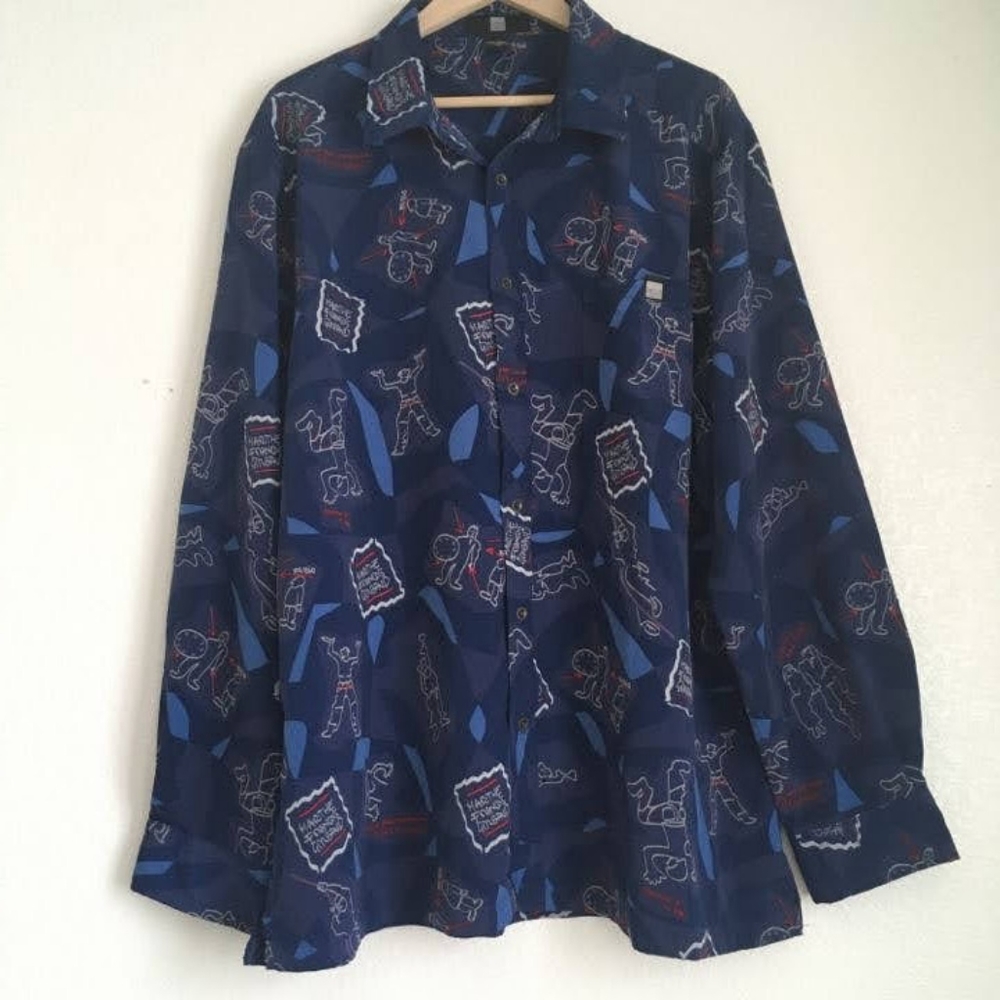 Marithe Francois Girbaud rayon long sleeve button
